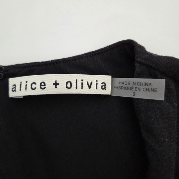 Alice + Olivia Delora Midi Dress Black Floral Butterfly Womens 6 - Picture 6 of 8